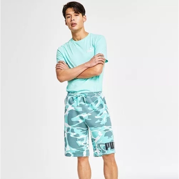 PUMA Men's Splash Regular-Fit Abstract-Print 10" Fleece Shorts, short - Picture 2 of 12